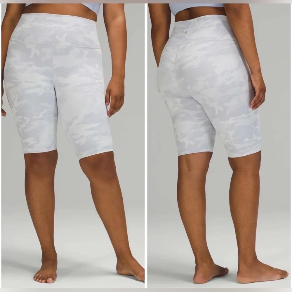 NWT LULULEMON Wunder Under HR Short 10” *Ribbed- Incognito Camo Jacquard/Size 14